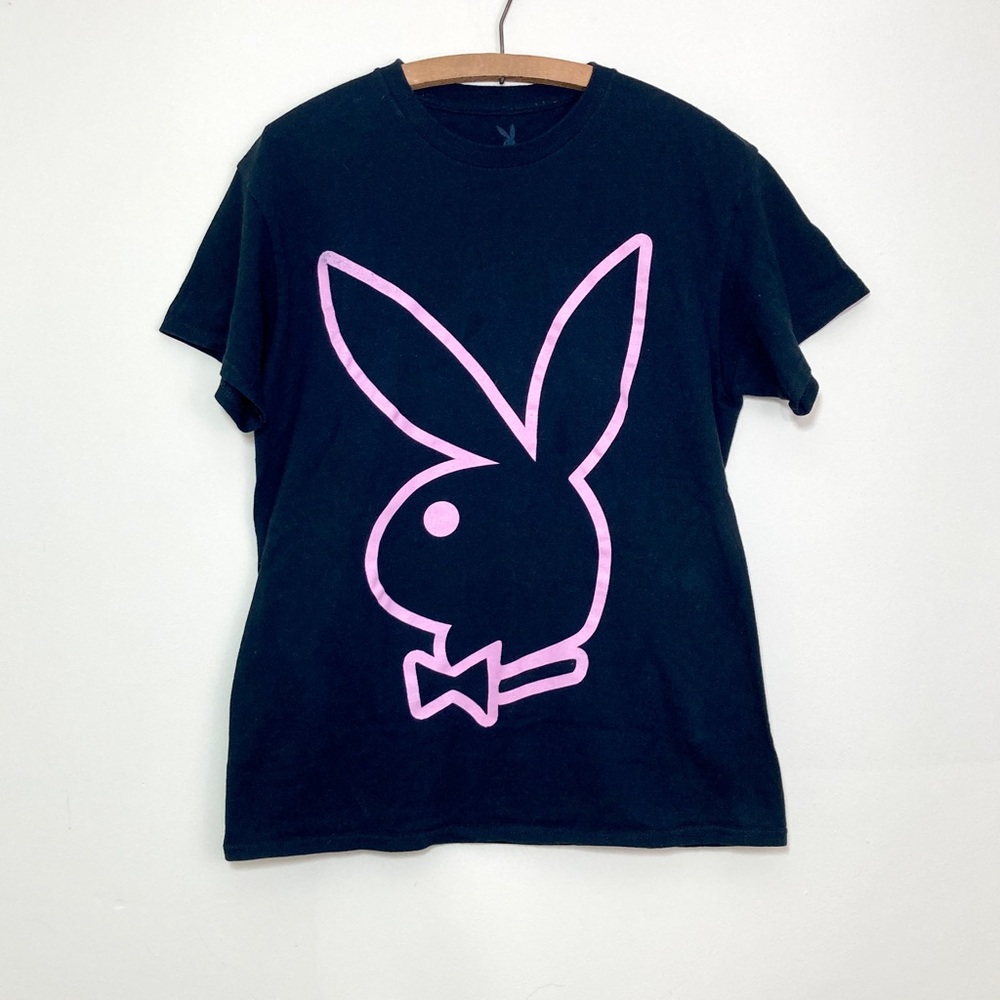 Playboy Logo t-shirt shirt Black Pink Logo Size Medium